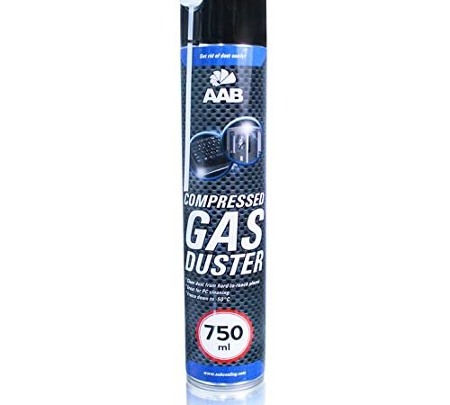 AAB Druckluftspray 750ml, Druckgasreiniger, Druckluft für die Reinigung von Bürogeräte, Tastatur, PC, Bildschirmen, Spielekonsolen, Kopierer, Computer, Luftdruck-spray, Air Duster, Reinigungsspray