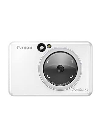 Canon Zoemini S2 Sofortbildkamera Fotodrucker + Fotopapier 10 Stk ZINK ZP-2030 (Micro SD Speicher 256 GB, Mobiler Sofortdruck, Bluetooth, 5 x 7,6 cm Fotos, Akku, 3 Aufnahmemodi, Printapp), perlweiß