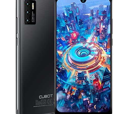 CUBOT P50 Smartphone ohne Vertrag 6,2 Zoll Wassertropfen Bildschirm 128GB Speicher 256GB Erweiterbar Günstiges Android 11 Handy mit 20MP AI Triple Kamera, 4200mAh Akuu, Deutsch Version - Schwarz