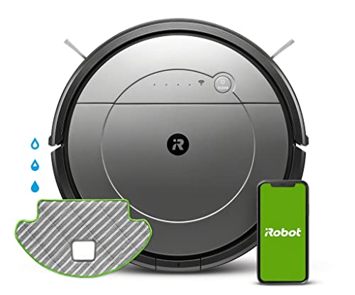 iRobot Roomba Combo 2-in-1 Saug- und Wischroboter mit mehreren Reinigungsmodi, leistungsstarkes Staubsaugen und Wischen in einem Durchgang, kompatibel mit Sprachassistenten, intelligente Navigation