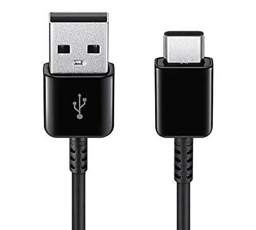 Kabel Samsung Original-Kabel EP-DR140ABE 80 cm (5V-2A | 9V-1.67A) passend für Samsung Galaxy S10, S10 +, S10e, S9, S9 +, A8, Anmerkung 8 Anmerkung 9 A20 / e, A50, A505F / DS (Typ C-Kabel, Schwaz)