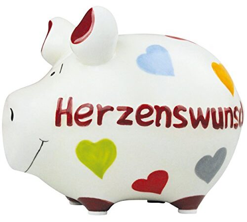 KCG Keramik Sparschwein HERZENSWUNSCH ca. 12.5 cm x9 cm