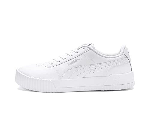 PUMA Damen Carina L Sneakers, White-White-Silver, 38 EU