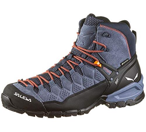 Salewa MS Alp Trainer Mid Gore-TEX Herren Trekking- & Wanderstiefel, Blau (Ombre Blue/Fluo Orange), 45 EU