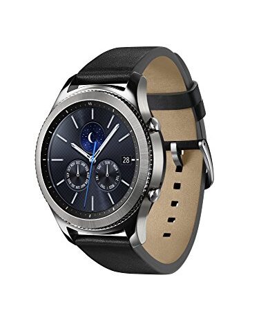 SAMSUNG SM-R770NZSAATO Samsung Gear S3 Classic Silver Uhr Unisex Lederarmband Edelstahl Digital Schwarz