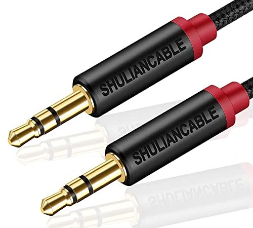 SHULIANCABLE 3.5mm Aux Kabel, 3.5mm Audio Kabel Nylon Klinkenkabel Kompatibel mit iPhone, Auto, Kopfhörern, Tablets, Priva III usw (1M)