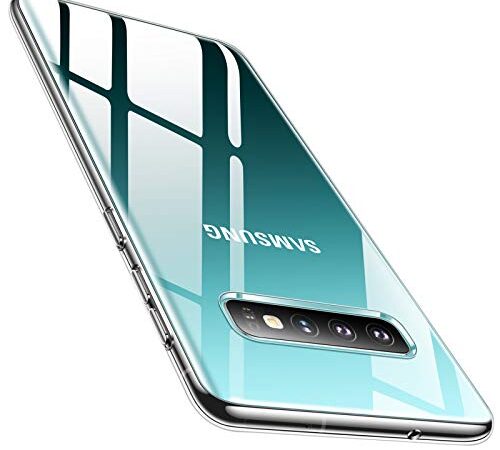 TORRAS Crystal Clear Kompatibel mit Samsung Galaxy S10 Hülle, Transparent Vergilbungsfrei Dünn Slim Weiche Silikon Case Durchsichtige Schutzhülle Handyhülle für Samsung Galaxy S10 - Transparent