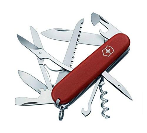 Victorinox, Taschenmesser, Huntsman, 91 mm, rot (15 Funktionen, Klinge, Korkenzieher, Dosenöffner, Klinge)