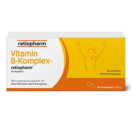 Vitamin B-Komplex-ratiopharm Hartkapseln: Kombipräparat zur gezielten Vitaminversorgung bei Mehrbedarf an B-Vitaminen, 60 Kapseln