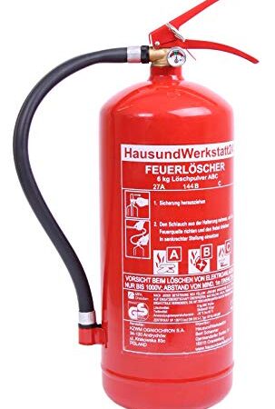 6 kg Pulver-Feuerlöscher 9 LE mit Manometer (27 A 144 B C Dauerdrucklöscher GP-6X Instandhaltungsnachweis Feuerlöscher-Tauschsystem)