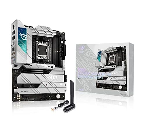 ASUS ROG STRIX X670E-A GAMING WIFI Mainboard Sockel AMD AM5 (Ryzen 7000, ATX, DDR5 Speicher, 4x M.2, USB 3.2 Gen 2x2, PCIe 5.0, Q-Release, M.2 Backplate, WiFi 6E, Aura Sync)