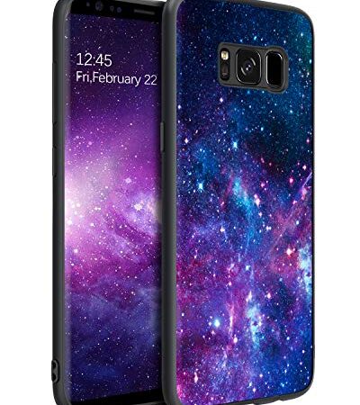 BENTOBEN Samsung Galaxy S8 Hülle Handyhülle Samsung S8 Case Slim leicht dünn Lila Nebula Pattern Muster PC Schale mit TPU Bumper Kratzfest Schutzhülle Hülle für Samsung Galaxy S8