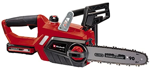 Einhell Akku-Kettensäge GE-LC 18/25-1 Li Kit Power X-Change (18V, OREGON Qualitätsschwert/-kette, Rückschlagschutz, inkl. 3,0 Ah-Akku und Schnellladegerät, ohne Ersatzkette) Schwarz/Rot