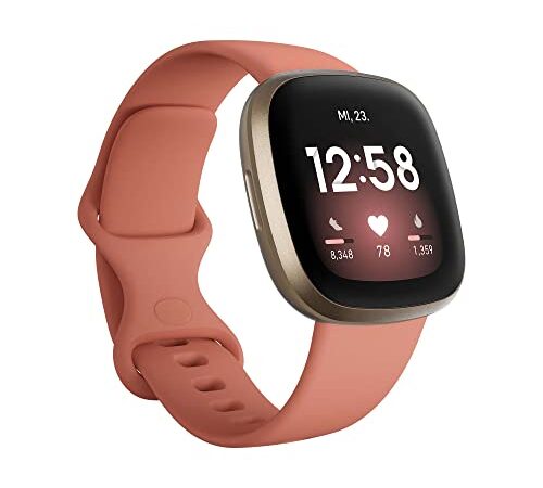 Fitbit Versa 3 - Gesundheits- & Fitness-Smartwatch mit 6-monatiger Premium-Mitgliedschaft, GPS, Tagesform-Index und bis zu 6+ Tage Akku