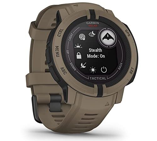 Garmin Instinct 2 Solar Tactical – robuste GPS-Smartwatch mit unendlicher Akkulaufzeit im Smartwatch-Modus, taktische Funktionen, über 40 Sport-Apps, Smart Notifications und Garmin Pay