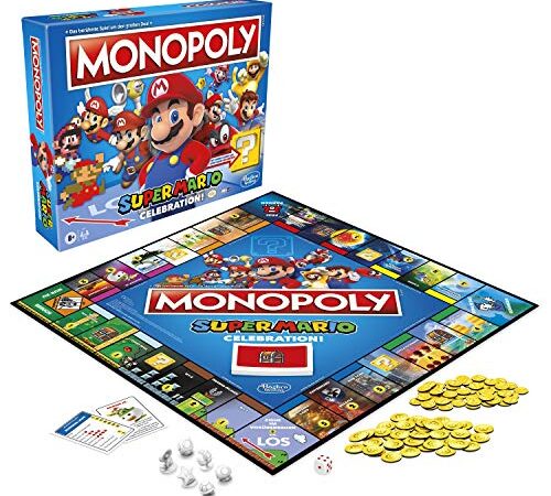 Hasbro Monopoly Super Mario Celebration Brettspiel für Super Mario Fans ab 8 Jahren, mit Soundeffekten aus dem Videospiel