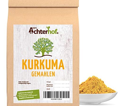 Kurkuma Pulver 1000g | Gelbwurz gemahlen | aromatisch würzig | Turmeric zum Würzen & Kochen | hochwertige Kurkumawurzel (Curcuma) gemahlen | schadstoffuntersuchte Spitzenqualität | vom Achterhof