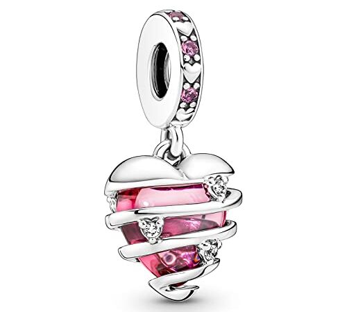 LaMenars Herz-Spirale baumeln Charm 925 Sterling Silber Perlen passend für Armbänder, Halloween Geburtstag Schmuck Geschenke Frauen Mädchen