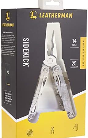 LEATHERMAN - Sidekick, kompaktes Multi-Tool mit 14 Werkzeugen, u.a. Zange und Säge, mit Nylon Holster