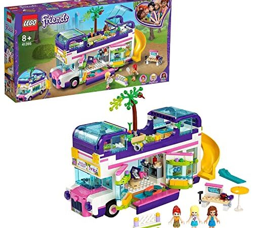 LEGO 41395 Friends Freundschaftsbus Set, Puppenhaus - Bus mit 3 Mini Puppen, Spielzeug ab 8 Jahren für Mädchen und Jungen