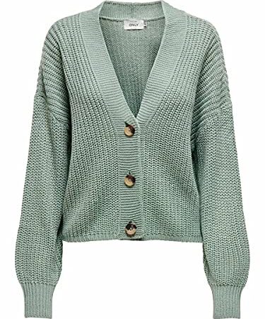 ONLY Damen Onlcarolspring L/S Cardigan KNT Strickjacke, Chinois Green, S