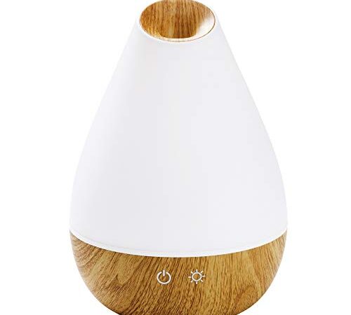 Promed AL-1300 WS Aroma Diffusor 1300 ml, Ultraschall Luftbefeuchter 1,3 Liter, Humidifier, Raumbefeuchter, elektrische Duftlampe Holzdesign mit 7 Farben LED Licht, Aroma Diffuser, Aromatherapie