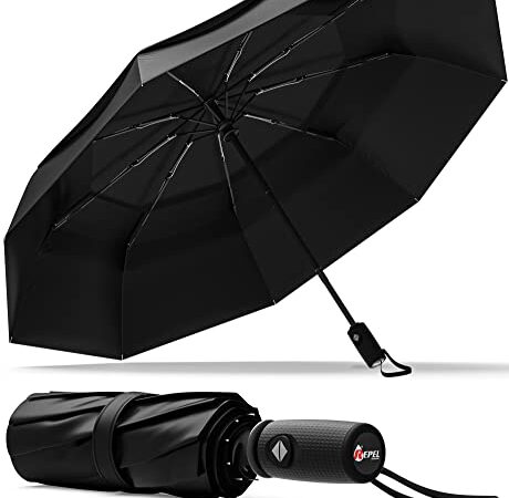 Repel Umbrella - Regenschirm - Taschenschirm - Öffnen und Schließen automatisch - Klein, kompakt, leicht, stark, winddicht und sturmfest - für Herren und Damen