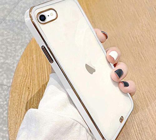 ROSEHUI Kompatibel mit iPhone 7 Plus,iPhone 8 Plus Hülle Vergilbungsfrei Transparent Handyhülle Durchsichtig Schutzhülle Weiche Silikon Hülle Rückschale Crystal Clear Case Cover,Weiß