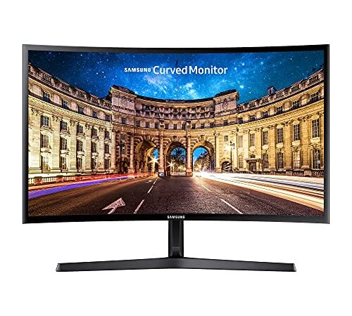 Samsung Curved Monitor C24F396FHR, 24 Zoll, VA-Panel, Full HD-Auflösung, AMD Freesync, Reaktionszeit 4 ms, Krümmung 1800R, Schwarz