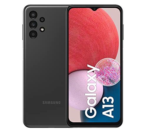 Samsung Galaxy A13 Android-Smartphone, 6,6 Zoll Infinity-V Display, Android 12, 4 GB RAM und 128 GB interner erweiterbarer² Speicher, Akku 5.000 mAh³, Schwarz