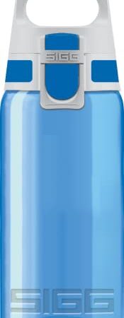 SIGG VIVA ONE Blue Kinder Trinkflasche (0.5 L), schadstofffreie Kinderflasche mit auslaufsicherem Deckel, einhändig bedienbare Sporttrinkflasche, Blau