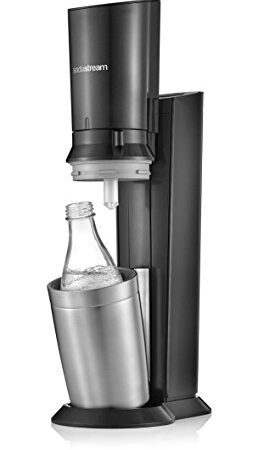 SodaStream Crystal 2.0 Umsteiger Trinkwassersprudler zum sprudeln von Leitungswasser, mit spülmaschinenfester Glasflasche für Ihr Sodawasser! inkl. 1 Glaskaraffe 0,6l OHNE Zylinder; Farbe: titan