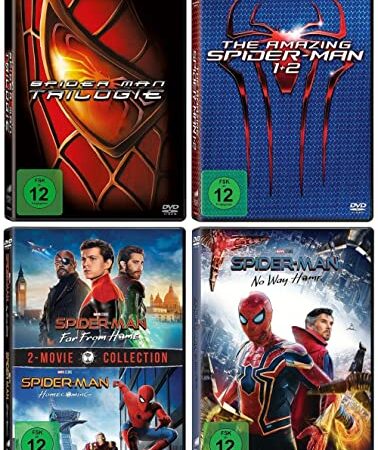 Spider-Man Trilogie Teil 1-3 + The Amazing Spider-Man 1+2 + Far From Home + Homecoming + No Way Home [DVD Set]