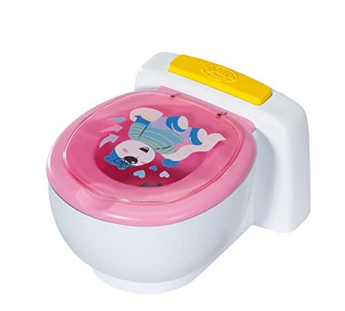 Zapf Creation 828373 BABY born Bath Toilette mit Geräuschfunktion und glitzerndem Häufchen zum wegspülen, Puppenzubehör 43 cm