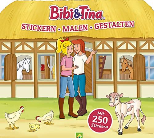 Bibi & Tina - Stickern, Malen, Gestalten. Mit 250 Stickern: Malbuch rund um den Martinshof. Stickerbuch für alle Pferde-Fans ab 4 Jahren