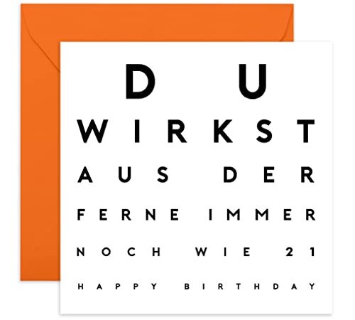 Central 23 - Lustige Geburtstagskarte – "Du wirkst aus der Ferne" - Humorvolle Glückwunschkarte zum Geburtstag für Männer Frauen Ihn Sie - Mit witzigen Aufklebern