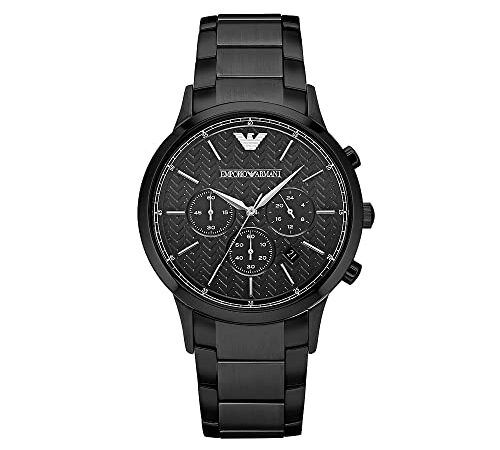 Emporio Armani Herrenuhr Chronograph Edelstahl schwarz, AR2485