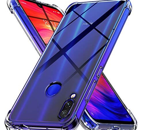 Ferilinso Hülle Kompatibel mit Xiaomi Redmi Note 7/ Note 7S/ Note 7 Pro, Ultra [Slim Thin] Kratzfestes TPU Gummi Weiche Haut Silikon Fall Schutzhülle (Transparent)