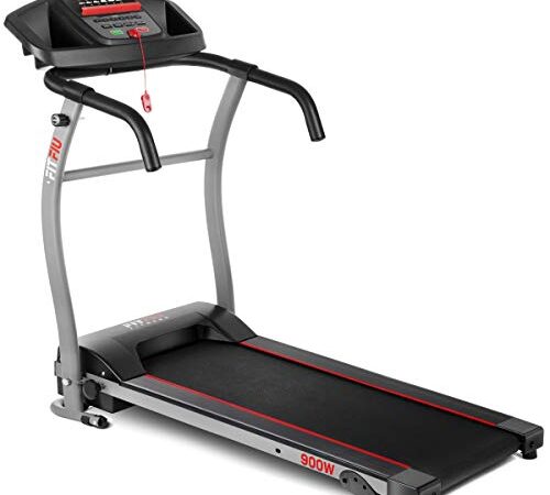 FITFIU Fitness MC-100 - Faltbares Laufband, Geschwindigkeit bis zu 10km/h, manuelle Steigung, Lauffläche 31x102cm, Leistung 900w, LED Display, ideal zum Gehen, max. Gewicht 120kg, Schwarz