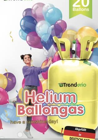 Helium Gasflasche für 20 Ballons | Heliumflasche 140L Gasfüllung Folienballons Luftballons | Party Hochzeit (1 x Ballongas 20)