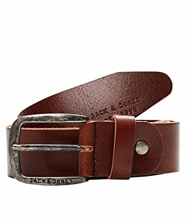 Herren Jack & Jones Ledergürtel JACPAUL Belt Echt Leder Jeans Hosen Gürtel, Farben:Braun, Größe Gürtel:105