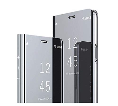 Hülle Kompatibel für Samsung Galaxy A50 Hülle Mirror Flip Schutzhülle Ganzer Körperschutz Spiegel Handyhülle Ultradünn PU Handy Schutz Löschen Clear View Cover für Samsung Galaxy A50