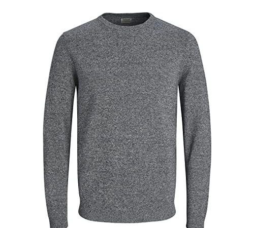 JACK & JONES Herren Jjebasic Knit Crew Neck Noos Pullover, Blau (Navy Blazer Detail: Twisted With Jet Stream), XL