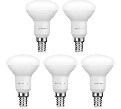 Lepro E14 LED Lampe, 5.8W 470 Lumen Glühbirne, entspricht 40W Glühlampe, 2700 Kelvin Warmweiß e14 led strahler, Reflektorlampe R50 120° Abstrahlwinkel Energiesparlampe, 5 Stück