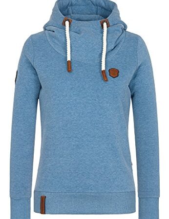 Naketano Damen Kapuzenpullover Schmierlappen Hoodie L Light Blue Melange