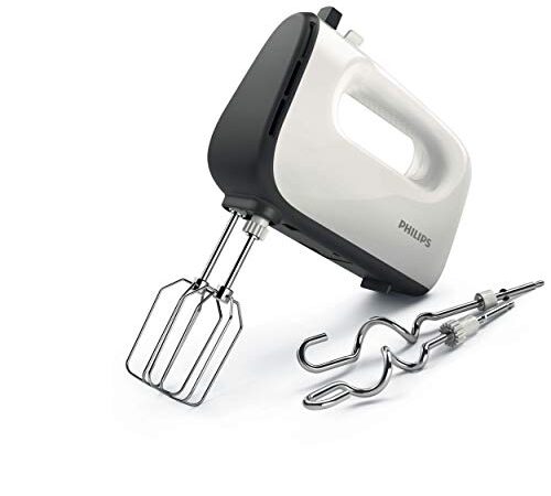 Philips Domestic Appliances HR3741/00 Handmixer, 450 W, 5 Geschwindigkeiten plus Turbo weiß/schwarz