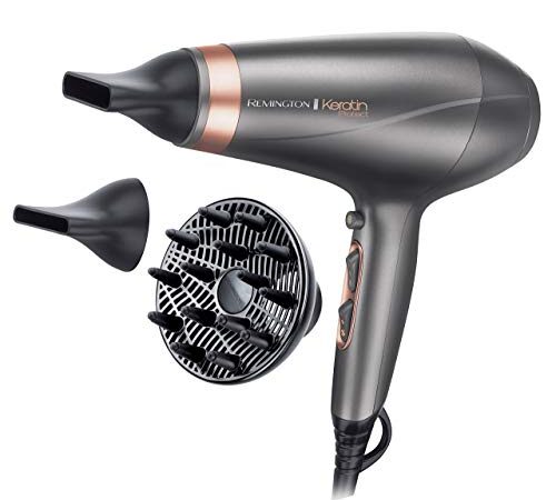 Remington Haartrockner Profi Ionen Keratin Protect (2200W, 150km/h, 3 Stylingaufsätze, angereichert mit Keratin und Mandelöl, Ionenpflege - Anti Frizz, langlebiger AC-Motor) AC8820