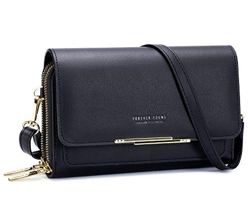 Roulens Klein Handy Umhängetasche,Damen Kleine Umhängetasche,PU Leder Crossbody Schultertasche Reisepass Handytasche mit Kartenschlitz Verstellbar Abnehmbar Schultergurt