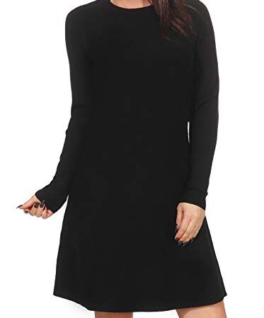 VERO MODA Damen Langarm Winter Strickkleid Nancy 10206027 Black M