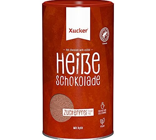 Xucker Heiße Schokolade ohne Zucker - Leckere Trink-Schokolade mit Xylitol Birkenzucker I Zuckerfreie Schokolade zum Trinken I heiß oder kalt genießbar I vegan und ohne Gentechnik (800g)